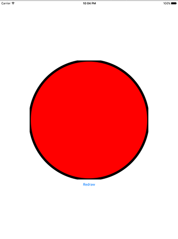 Now that we're drawing a circle, you can see how Core Graphics is clipping our border at the edges.
