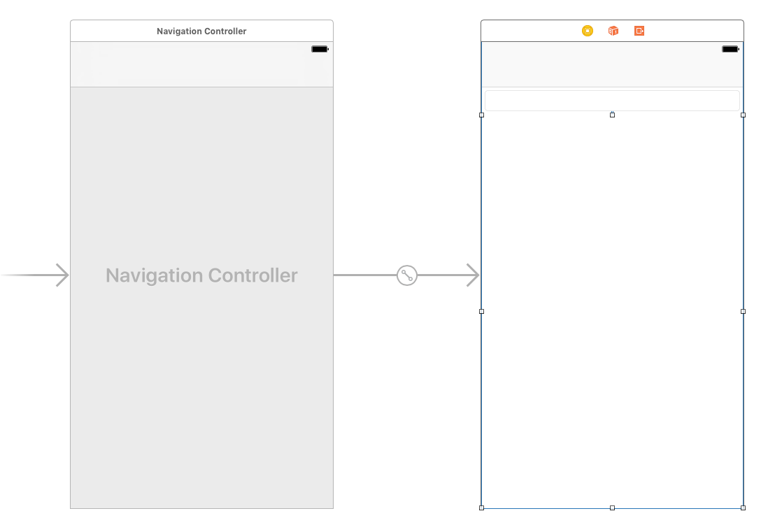 Once Auto Layout rules have been added, the text field and stack view automatically jump into place.