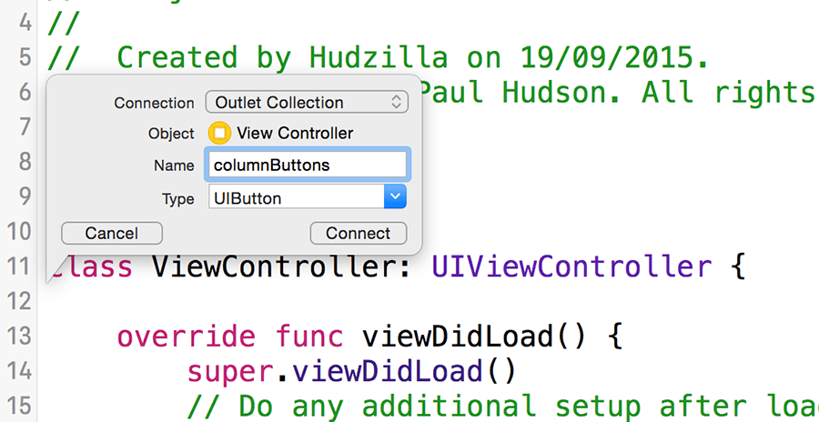 Creating an IBOutletCollection in Interface Builder puts all your outlets into a single array