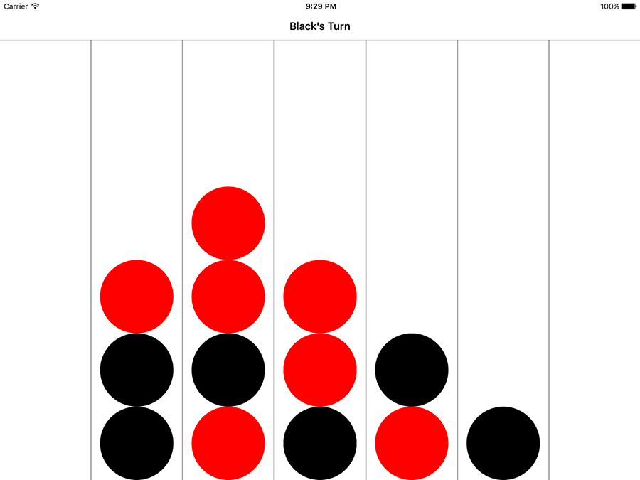 Our four in a row game has two players now, taking alternating turns