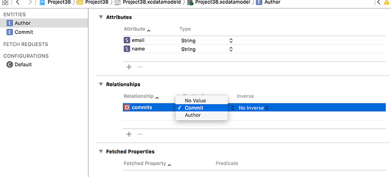 All relationships between objects should be managed inside your data model, because it allows Core Data to understand exactly what data you're storing and how it will be used.