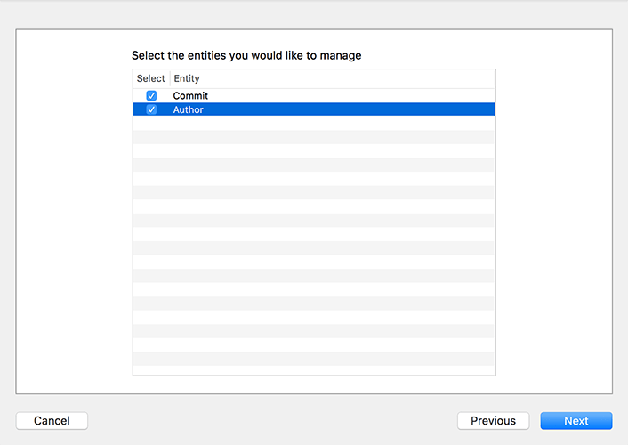 Run the Create NSManagedObject Subclass procedure again, but this time make sure you select both entities.