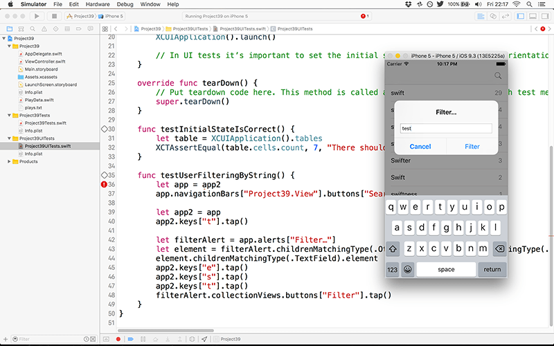 Try to position your Xcode window so you can see Xcode write its code while you work in the simulator.