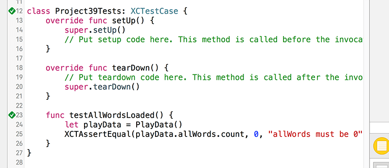 When tests have run successfully you'll be rewarded with green checkmarks. Pat yourself on the back!