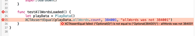 Our tests are now failing, which is a core part of test-driven development: write tests that fail, then write the code that makes those tests pass.