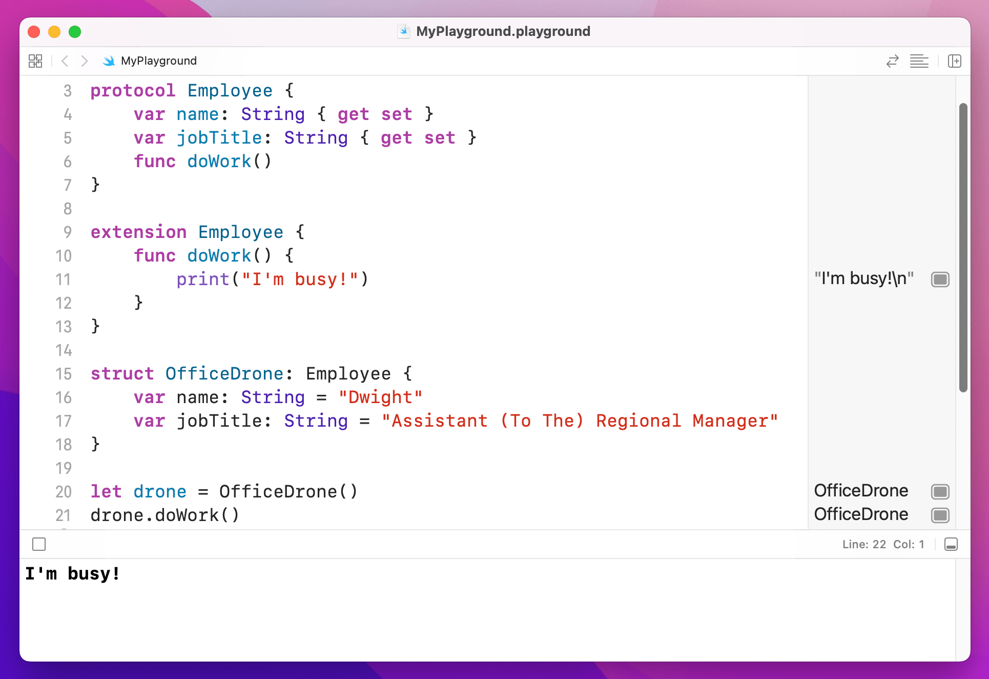 The struct  can use the  method defined in the extension.