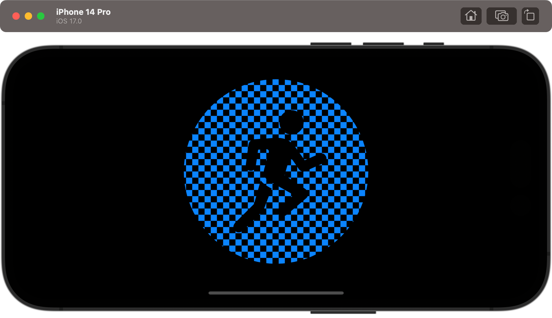 An SF Symbol icon recolored with a checkerboard.