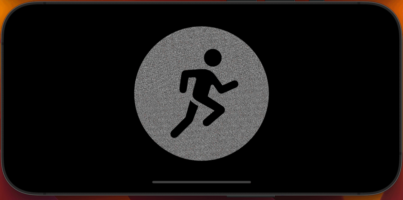 An SF Symbol icon with an animated static noise effect.