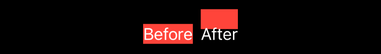 The text “Before” with a red background behind it, and the text “After”, with a red rectangle above it.