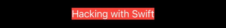 The text “Hacking with Swift” on a red background. There is little space between the text's edges and the rectangle's edges.