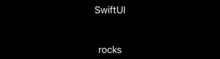 The text “SwiftUI” some distance above the text “rocks”.