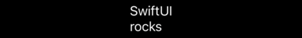The text “SwiftUI” above the text “rocks”. The words' left edges are vertically aligned.