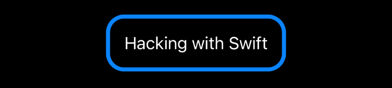 The text “Hacking with Swift” with a thick blue rounded-rectangular border.