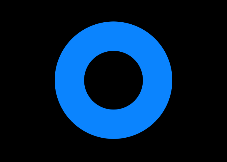 A thick blue circular ring.