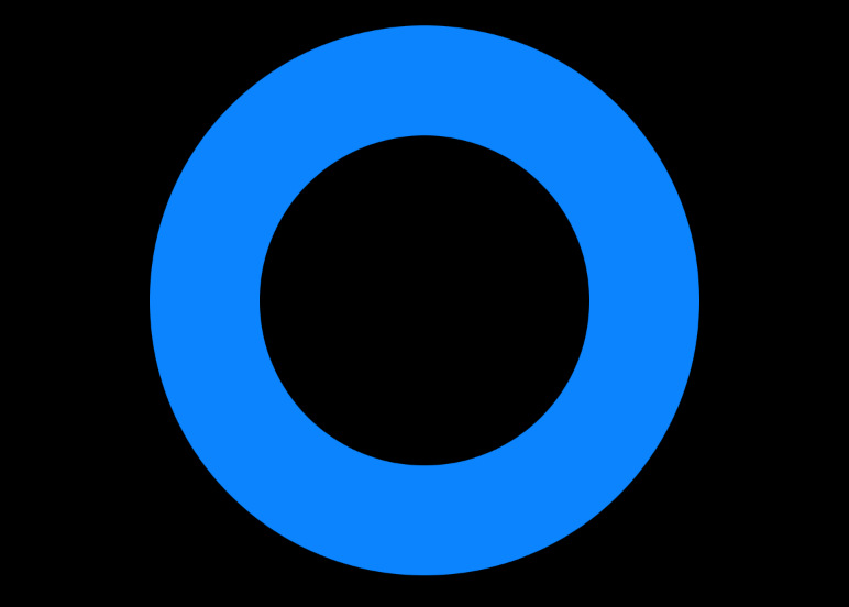 A larger thick blue circular ring.