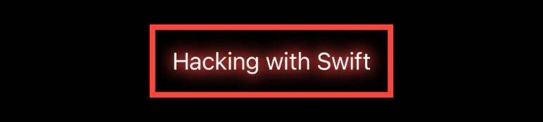 The text “Hacking with Swift” with a hazy red shadow behind it.