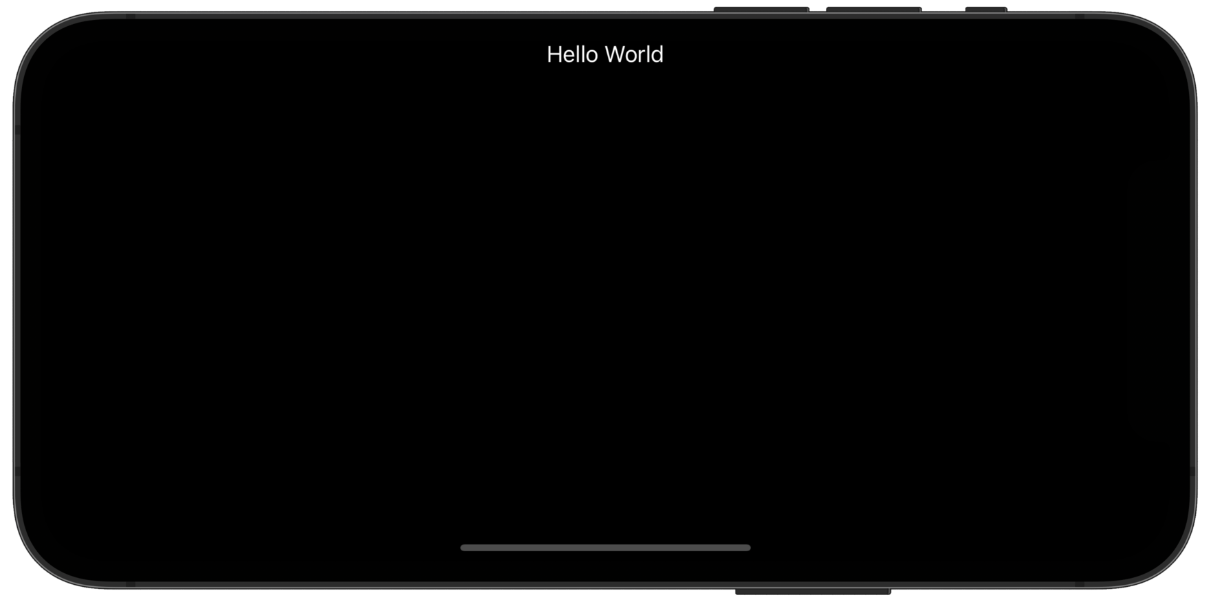A phone with the text “Hello World” at the top of the screen.