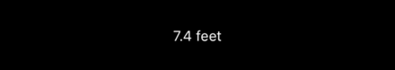 The text “7.4 feet”.