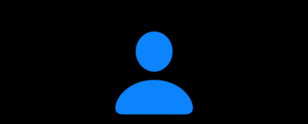 The Apple Shareplay symbol showing a blue person icon in front of two black arcs.