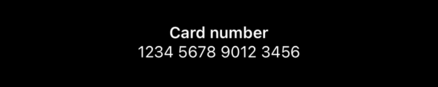 The text “Card Number” over a long string of digits.