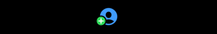 A symbol showing a circular blue person symbol, overlaid with a circular green plus symbol.