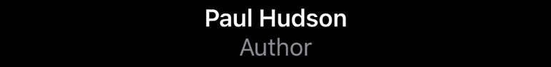 The text “Paul Hudson” in bold above the text “Author” in gray