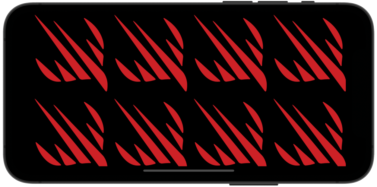 A phone showing tiled images of the Hacking With Swift logo.