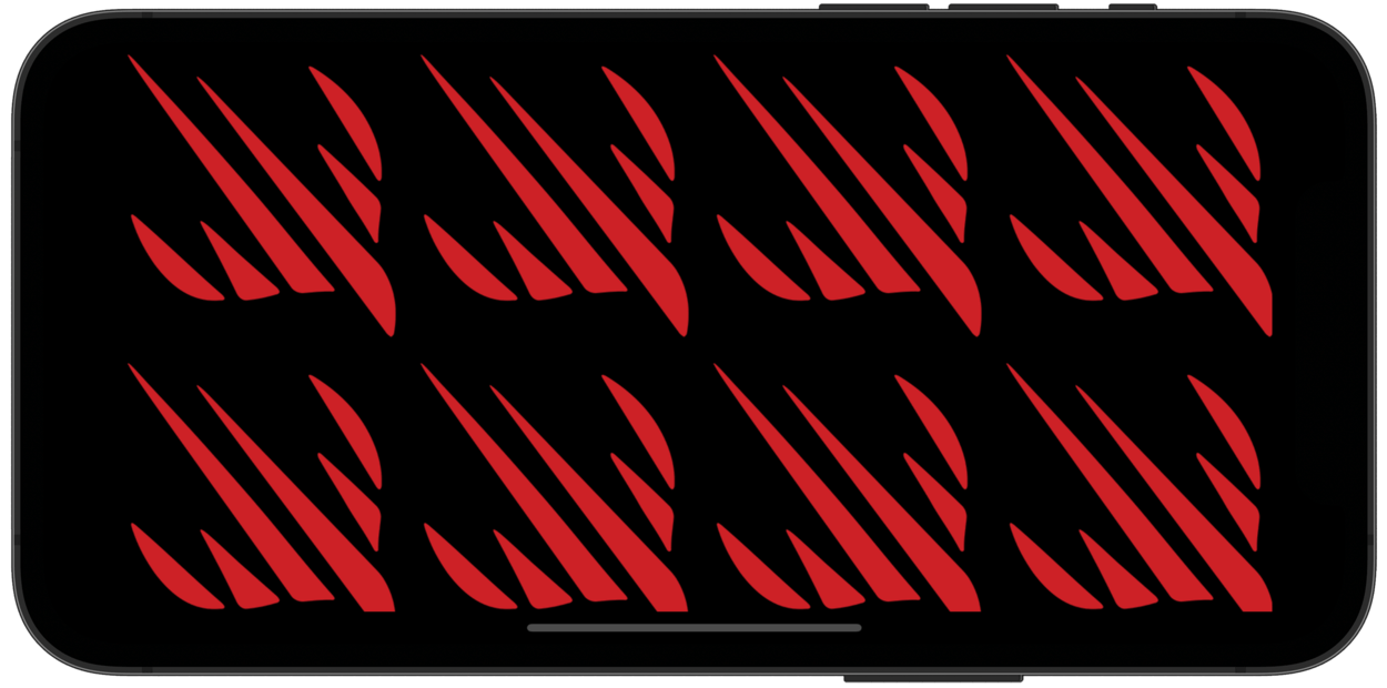 A phone showing tiled images of the Hacking With Swift logo.