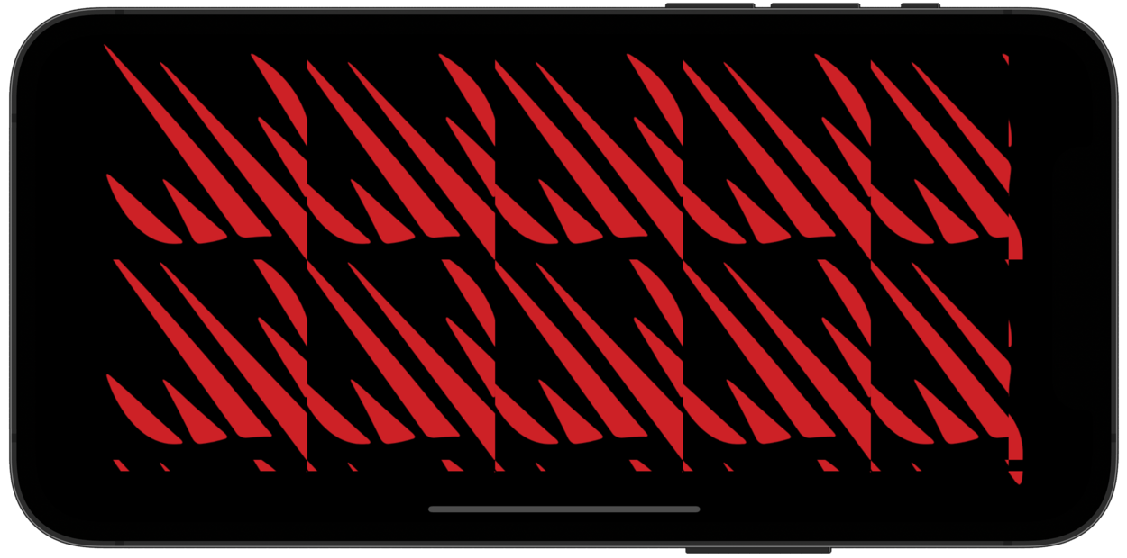 A phone showing tiled images of a slightly cropped Hacking With Swift logo.