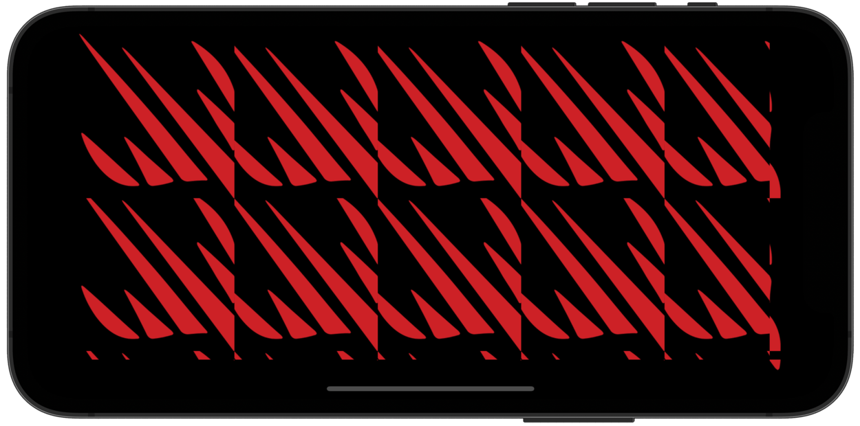 A phone showing tiled images of a slightly cropped Hacking With Swift logo.